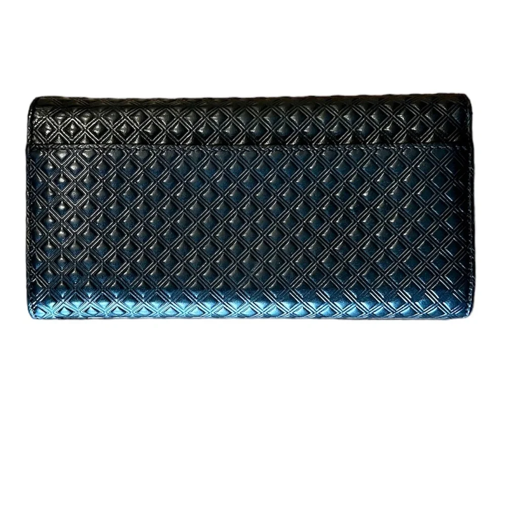 TORY BURCH Marion Quilted Embossed Leather Envelope Wallet Multi Gusseted - Picture 2 of 10